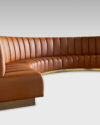 Semi-circular sofa, made of leather
